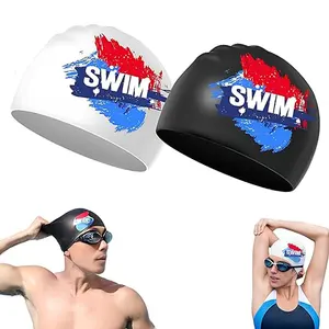 Professional Factory Manufacturer Colorful Customized Logo Printed Silicone Swim Cap for Adult