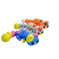 Modèle d'animal chat Frankie imprimé en 3D, figurine de chaton chenille articulée, jouet de bureau anti-stress en gros