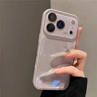 Étui en verre liquide de luxe pour iPhone 16 Pro Max, coque transparente antichoc avec protection d'objectif, fine et transparente