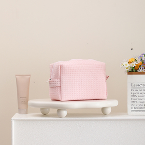 Bolsa de Cosméticos Personalizada en Color Pastel, Estilo Waffle, Ecológica, Portátil, <span class=keywords><strong>para</strong></span> Viaje - Product Image 6