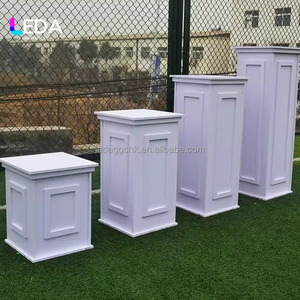 LEDA Socle de mariage moderne en acrylique blanc, support à fleurs avec panneau de bienvenue pour la décoration d'événements, en stock - Product Image 6