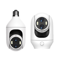 Caméra de sécurité Wifi E27 2K HD PTZ avec vision nocturne couleur, audio bidirectionnel, détection humaine PIR, caméra IP 360 degrés
