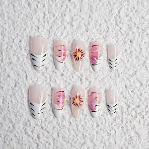 Retro Bao Bì Hộp Cho Móng Tay Nhân Tạo Thiết Kế Thời Trang Đầy Đủ Bìa Móng Tay Nhân Tạo Dài Stiletto Handmade Báo Chí Trên Móng Tay - Product Image 5
