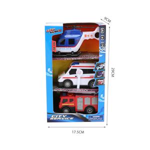 City Serie-Kids Emergency Rescue Vehicles Play Set Camion de pompiers Police <span class=keywords><strong>Hélicoptère</strong></span> Ambulance Pretend City Rescue Role Play Toy - Product Image 6