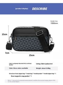 Sacoche d'Épaule pour Homme en Cuir PU de Créateur Tendance 2025 Vente en Gros Logo Personnalisé Portable avec Caractéristique Antivol et Fermeture à Glissière pour l'Été - Product Image 4