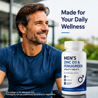 Comprimés de vitalité pour hommes : Complexe Zinc D3 Fenugrec – Complément de soutien quotidien pour le bien-être