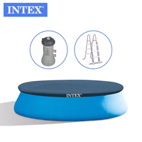 Intex 28158 15FT x 33IN piscine en PVC hors sol 15ft x 33in combinaison gonflable ronde simple pour usage domestique ou résidentiel
