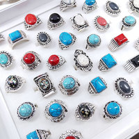 Bagues en pierre Antique, plusieurs Styles, Turquoise Howlite, prix d'usine, bagues en alliage d'argent pour femmes, bijoux, cadeau