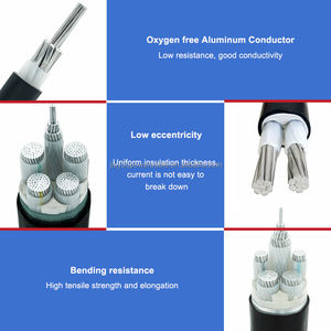 Câble d'alimentation électrique en aluminium XLPE économique 0,6/1KV YJLV 5 conducteurs 16mm 25mm 35mm 50mm <span class=keywords><strong>gaine</strong></span> PVC noire - Product Image 4
