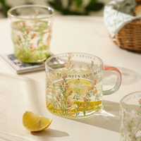 Mug à café jetable en verre borosilicate haute résistance, isolant, anti-explosion, avec bouchon de paille, résistant à la chaleur et au froid, style glacier