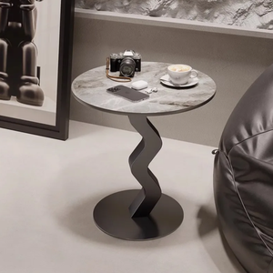 Tavolino Laterale in Marmo per Soggiorno Creativo, Tavolino da Caffè Moderno Minimalista, Tavolino d'Angolo di Lusso in Ferro Battuto di Alta Gamma - Product Image 4