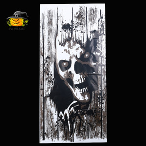 Autocollants de fenêtre d'Halloween, rectangulaires rouges et noirs, adhésifs, décoration intérieure pour magasins, KTV, restaurants, bars - Product Image 2