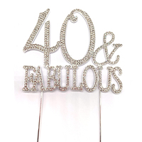 Qipao — décoration de gâteau pour 21 anniversaire, en cristal scintillant, meilleur cadeau à fête, en argent