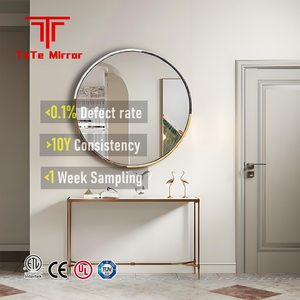 Tete bán buôn sắt Tường Vòng tròn số lượng lớn làm bằng tay giả mạo trang trí nội thất da đúng gương khách sạn hiện đại dự án phòng tắm gương Nhà cung cấp - Product Image 1