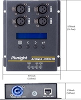 Nodo ArtNet a DMX512 de 2 Puertos PKnight CR021R, Montable en Truss, Aislamiento Óptico, 1024CH, IP65, Iluminación LED para Escenarios