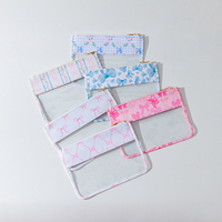 Keymay motif d'impression personnalisé nœud imprimé plat tapisserie sac de rangement maquillage cosmétique trousse de toilette Floral clair pochette à fermeture éclair