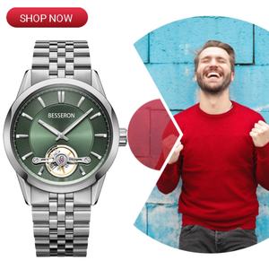 Relojes de Pulsera para Hombre Besseron 2025, Nueva Marca de Moda OEM, Esqueleto Automático, Venta al Por Mayor, Regalo para Hombre - Product Image 4