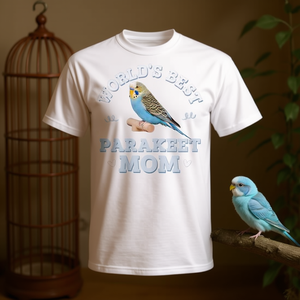 Camiseta Worlds Best Parakeet Mom, regalo azul para el día de la madre, para madres de loros - Product Image 3