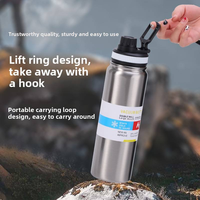 Bouteille d'eau en acier inoxydable OEM 800 ml en gros, bouteille d'eau de sport avec couvercle à boire directement, bouteille d'eau de voyage pour l'extérieur.