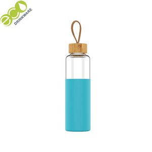 GA5064 bambou de marque privée cool <span class=keywords><strong>bouteille</strong></span> d'eau transparente en <span class=keywords><strong>verre</strong></span> conceptions 1000ml <span class=keywords><strong>1</strong></span> <span class=keywords><strong>litre</strong></span> avec manchon en silicone - Product Image 4
