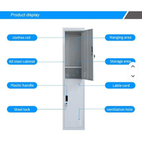 Armoire / casier en acier à 2 portes, simple et durable, pour le rangement à domicile, en usine et à l'hôpital (conception démontable)