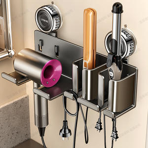 Support mural moderne pour sèche-cheveux à ventouse Blue Vine, 3-3,9 pouces, gain de place, organisateur mural simple - Product Image 2