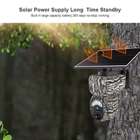 Ubox Smart Solar PTZ 3MP 4G Jaringan Warna Penuh Infrared Penglihatan Malam 360 °   Kamera Surya Panoramik Kamera Baterai untuk Berburu