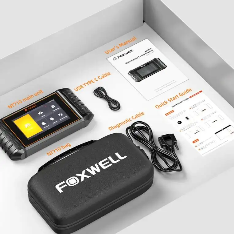 2024 Lector de código automotriz OBD2 Escáner Herramienta de diagnóstico bidireccional 30 + Función de reinicio FOXWELL NT710