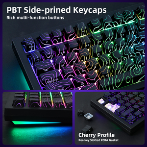 Clavier mécanique programmable Zornher ZH870 noir, rétroéclairage RGB, gravure latérale topographique, sans fil, trois modes, interrupteurs silencieux, 88 touches - Product Image 3