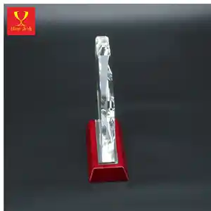 Hitop clair personnalisé acrylique trophée bloc blanc verre coloré trophée prix pour l'affichage