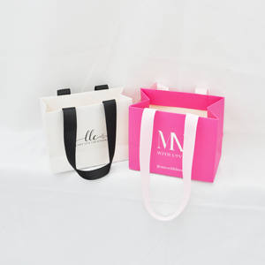 Luxury Gift Cosmetic Storage Paper <b>Bag</b> Boutique Retail Fashion Custom Shopping <b>Bags</b> Ribbon Handle Paper <b>Bag</b> - Product Image 1