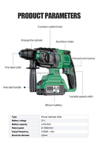Ensemble d'outils électriques 5 en 1 marteau <span class=keywords><strong>scie</strong></span> <span class=keywords><strong>circulaire</strong></span> perceuse à percussion meuleuse d'angle Machine sans brosse avec étui rigide personnalisable OEM - Product Image 5