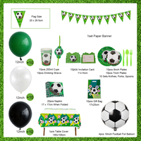 Nicro Factory Wholesale 146pcs Football Sport Theme Soccer Design Disposable Tableware Kit Birthday Party Decorations Supplies