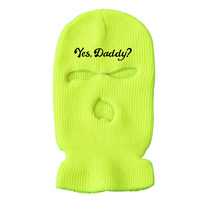 Venta al por mayor envío rápido personalizado de fábrica sí papá invierno a prueba de viento máscaras de esquí pasamontañas 3 agujeros para hombres y mujeres