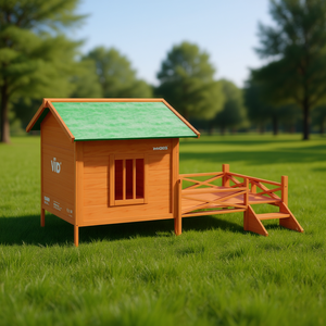 Caseta para Perros Grandes Vid, de Madera de Pino Sólida, para Exteriores, Todas las Estaciones, Estilo Clásico y Duradero - Product Image 2