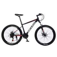 Vélo de montagne chinois de haute qualité, 26 pouces, Hardtail MTB, acier haute teneur en carbone, suspension avant, freins à disque, 21 vitesses, modèle adulte