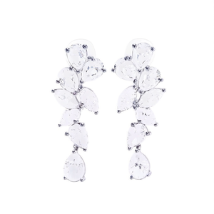 Boucles d'oreilles en or blanc avec diamants taille poire, couleur D naturelle, certifiées GIA, bijoux de luxe pour mariage, pour femme - Product Image 1