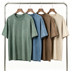 Camiseta Oversize de Algodón Puro con Lavado Ácido para Hombre, Etiqueta Personalizada, Estilo Urbano Premium, Hombro Caído, Casual - Product Image 1