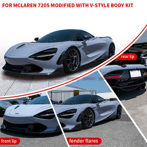 Kit de carrocería de fibra de carbono seca estilo Vors para McLaren 720S: Labio delantero, labio trasero, guardabarros y faldones laterales. - Product Image 4