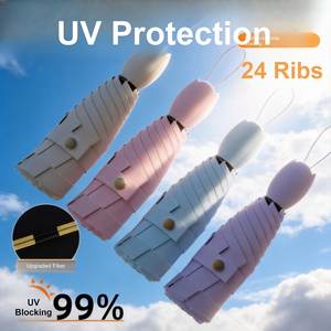 ร่มกันแดด UPF50 ป้องกันรังสียูวี ด้ามจับลายดอกไม้ น้ำหนัก 255 กรัม ขนาด 91 ซม. สำหรับผู้หญิง เดินทาง ท่องเที่ยว โปรโมทแบรนด์  รับทำโลโก้ตามสั่ง - Product Image 3