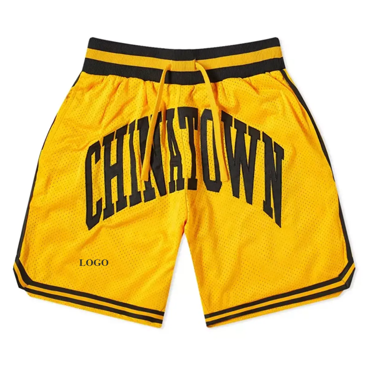 Mens basketball shorts custom logo patch embroidery quick dry mesh basketball shorts with pockets