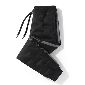 Men's Black Quilted <strong>Down</strong> <strong>Pants</strong> with Side Details Warm Winter &amp; Outdoor Wear OEM Service Available - Product Image 1