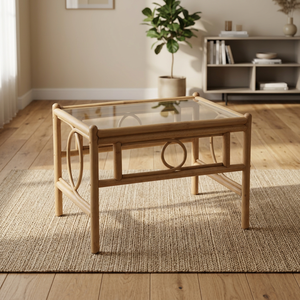 Nouvelle arrivée Table basse en rotin moderne écologique faite à la main durable Vente en gros au Vietnam - Product Image 1