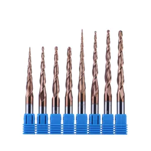 Weix Tapered Ball Nose End Mill Solid Carbide Coated Cone CNC Milling Cutter Engraving Grinding Bit