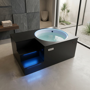 Vasca Integrata in Acrilico per Bagno Ghiacciato <span class=keywords><strong>con</strong></span> Chiller da 1HP e Scala, Lussuosa Vasca per Bagno di Ghiaccio per Hotel Moderni e Spa all'Aperto - Product Image 6