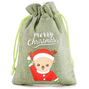 Top-selling Wholesale Custom Logo Colorful High Quality <b>Christmas</b> Burlap <b>Drawstring</b> <b>Bag</b> Santa Sack - Product Image 5