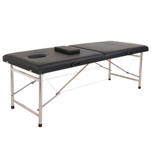Table de massage avec cadre en acier inoxydable, pliable, éponge de densité moyenne, usage commercial - Product Image 1