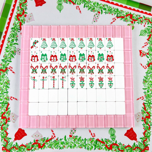 Juego de Mahjong Americano Navideño Rosa Moderno con Fichas con Temática Navideña para Fiestas - Product Image 1