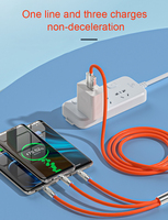 Kabel Data Tipe C PD 120W 6A, kabel pengisi daya ponsel silikon cair 3 in 1 Super cepat Zinc Alloy UCB04