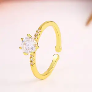 Anello di fidanzamento di nozze personalizzato con anello di pietre CZ in oro 18 carati con Design di gioielli del fornitore